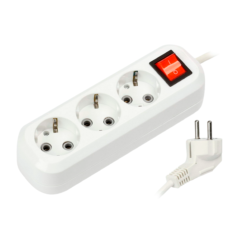 Удлинитель Smartbuy 3р.С/З 16A 5.0м с выкл. ПВС 3x1мм² белый (1/40)