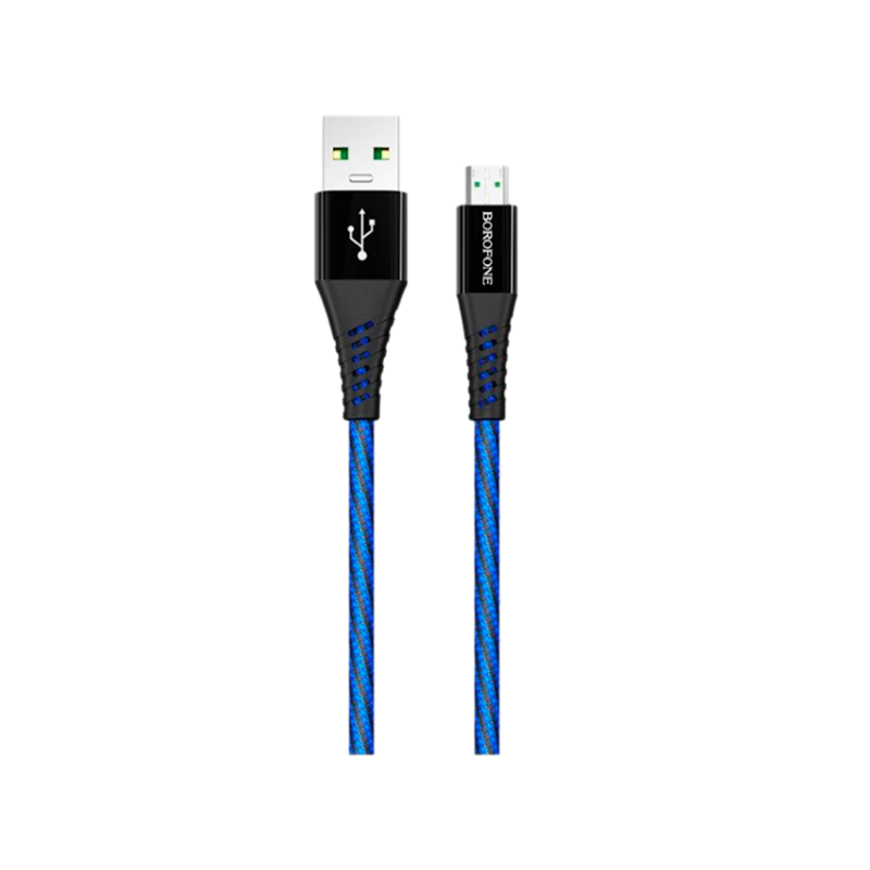Кабель Borofone BU13 USB (m)-microUSB (m) 1.0м 4.0A нейлон черный (1/36/144)