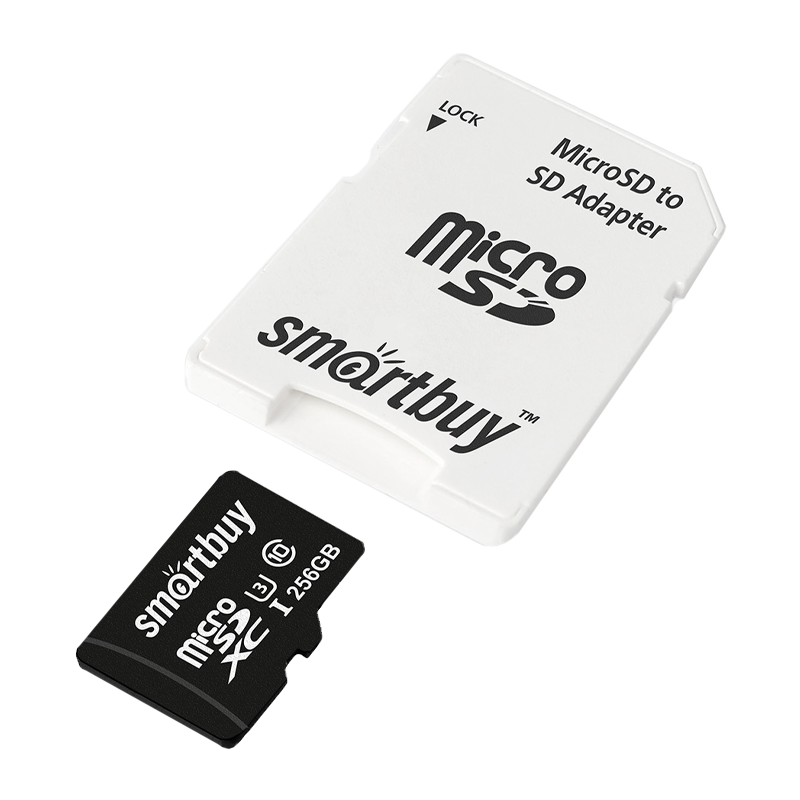 Карта памяти microSD Smartbuy 256GB Class10 UHS-I (U1) 80 МБ/сек без адаптера