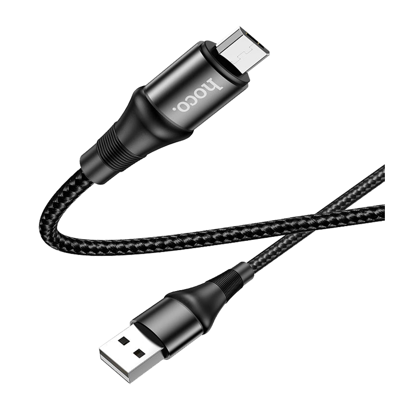 Кабель HOCO X50 USB (m)-microUSB (m) 1.0м 2.4A нейлон черный (1/31/310)
