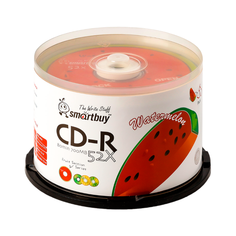 Диск CD-R Smartbuy Fresh-Watermelon 52x 80min 50шт. cake box (50/250)