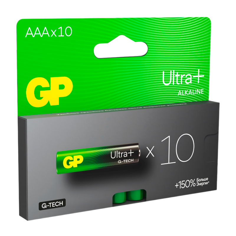 Батарейка GP ULTRA PLUS G-tech LR03 AAA BL10 Alkaline 1.5V (10/100/800)