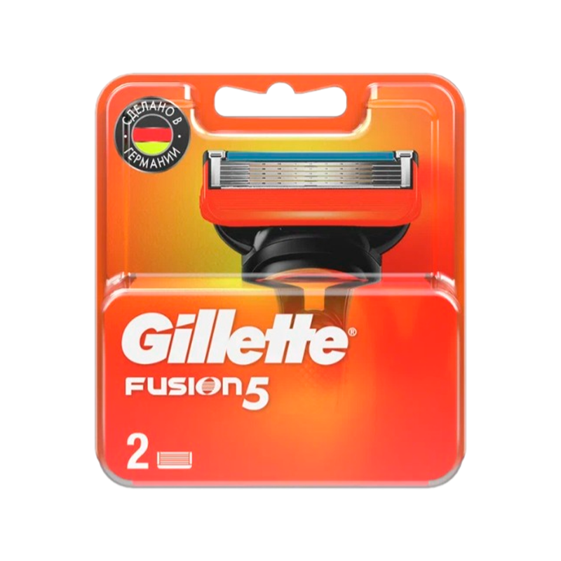 Сменные кассеты Gillette FUSION (RUS) 5 лезвий 2шт. (цена за 1 шт) (2/20)