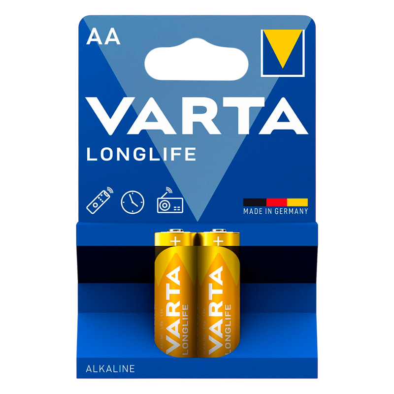 Батарейка Varta LONGLIFE LR6 AA BL2 Alkaline 1.5V (4106) (2/40/200)