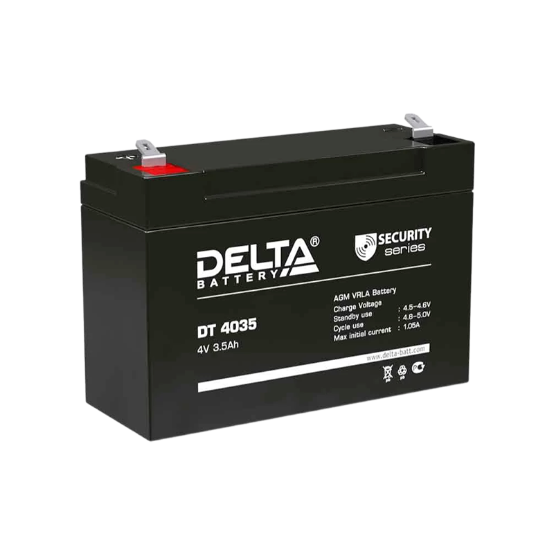 Аккумулятор свинцово-кислотный Delta DT 4035 4V 3.5Ah (1/40)