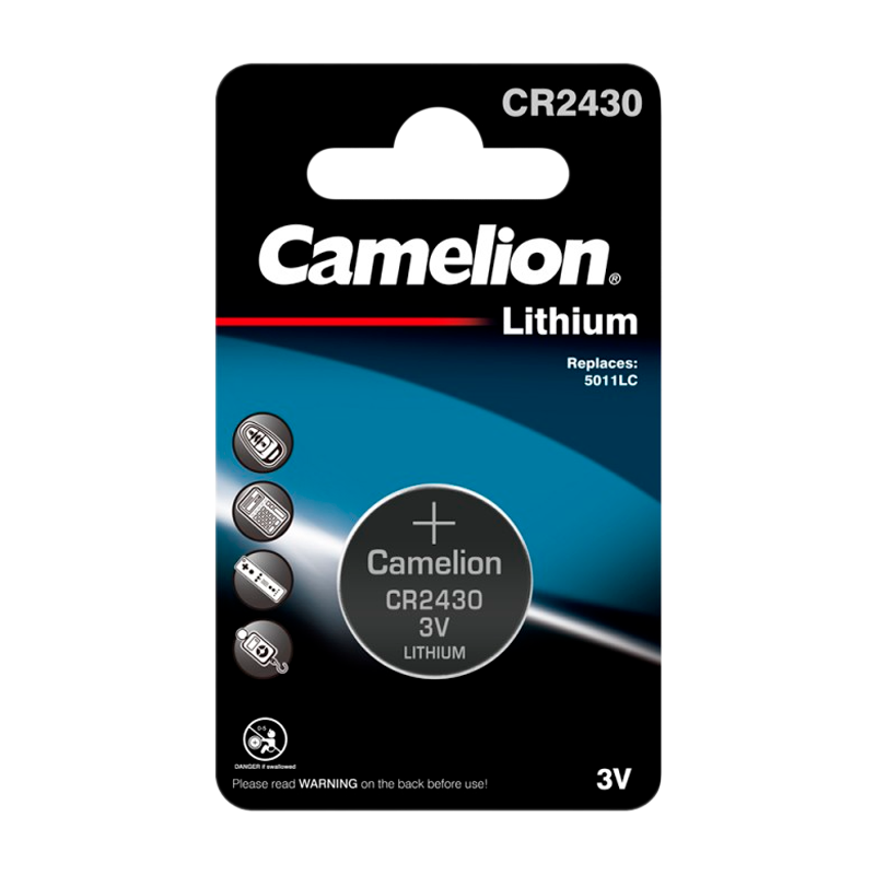 Батарейка Camelion CR2430 BL1 Lithium 3V (1/10/1800)