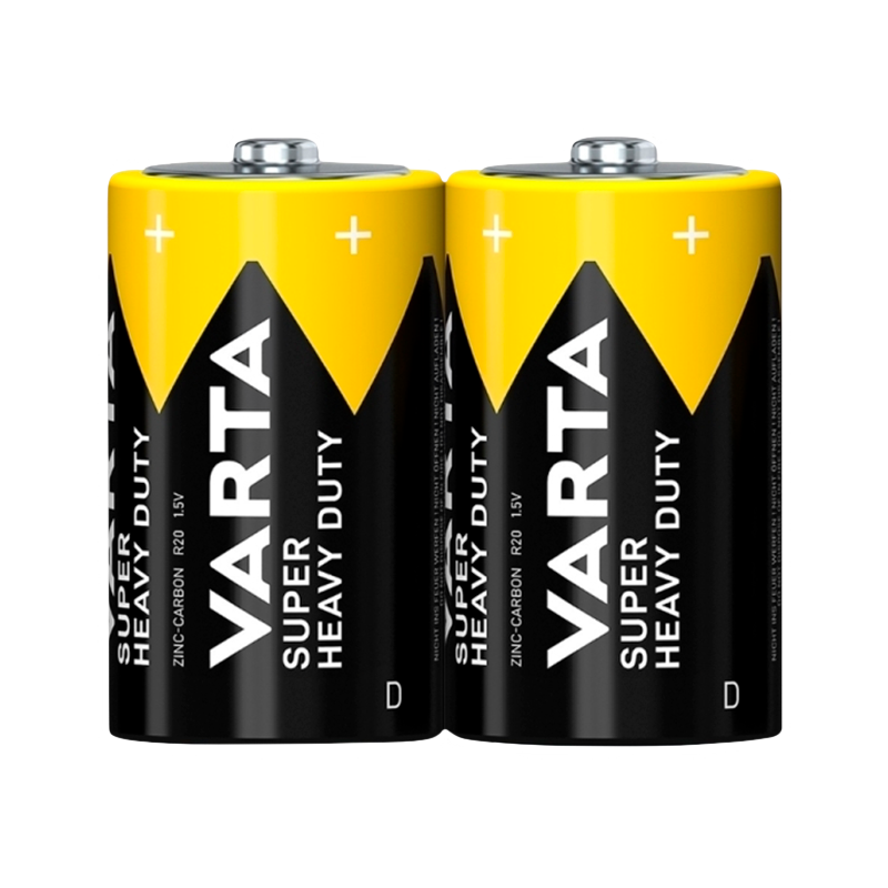 Батарейка Varta SUPERLIFE R20 D Shrink 2 Heavy Duty 1.5V (2020) (2/24/120)