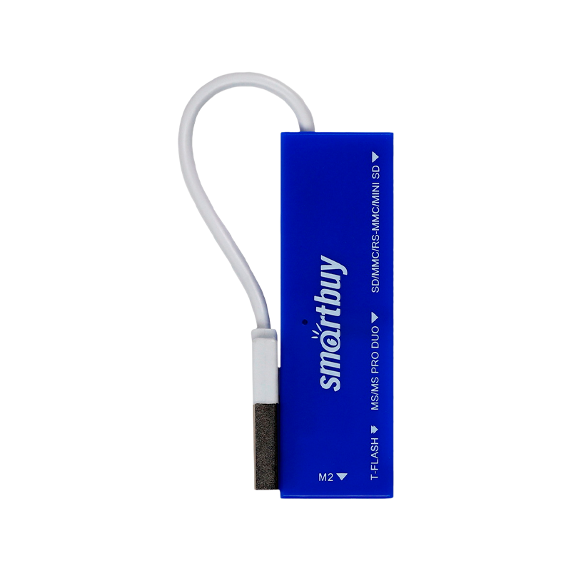 Картридер Smartbuy 717 USB2.0 SD/microSD/MS/M2 голубой