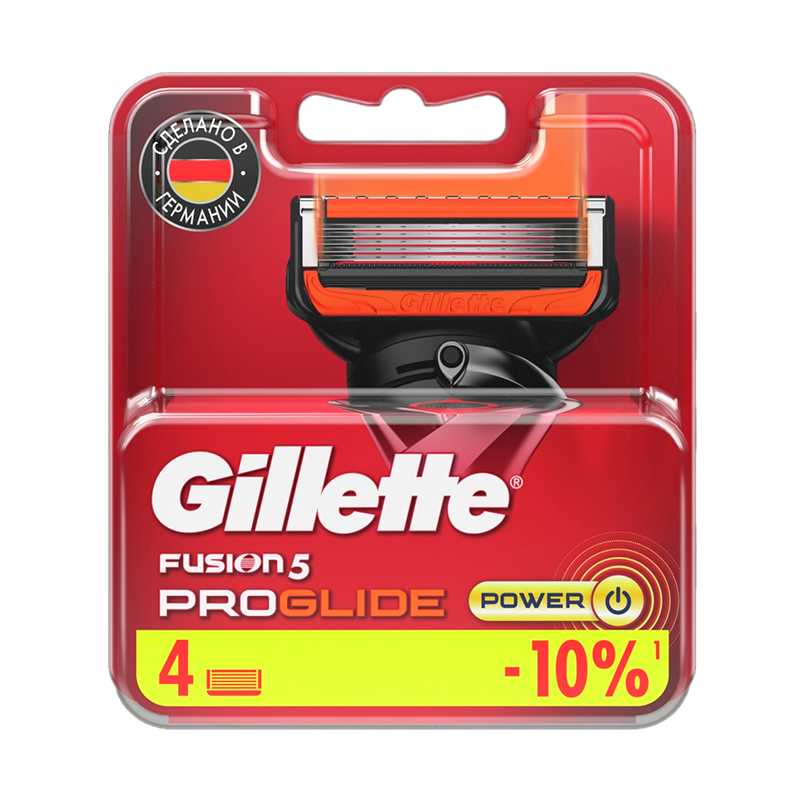 Сменные кассеты Gillette FUSION POWER Proglide 5 лезвий 4шт. (цена за 1 шт) (4/40)