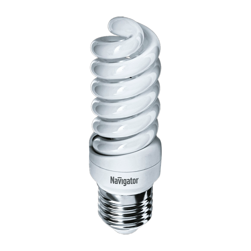 Лампа люминесцентная Navigator SF10 E27 15W 4000К 220-240V спираль (1/12/108)