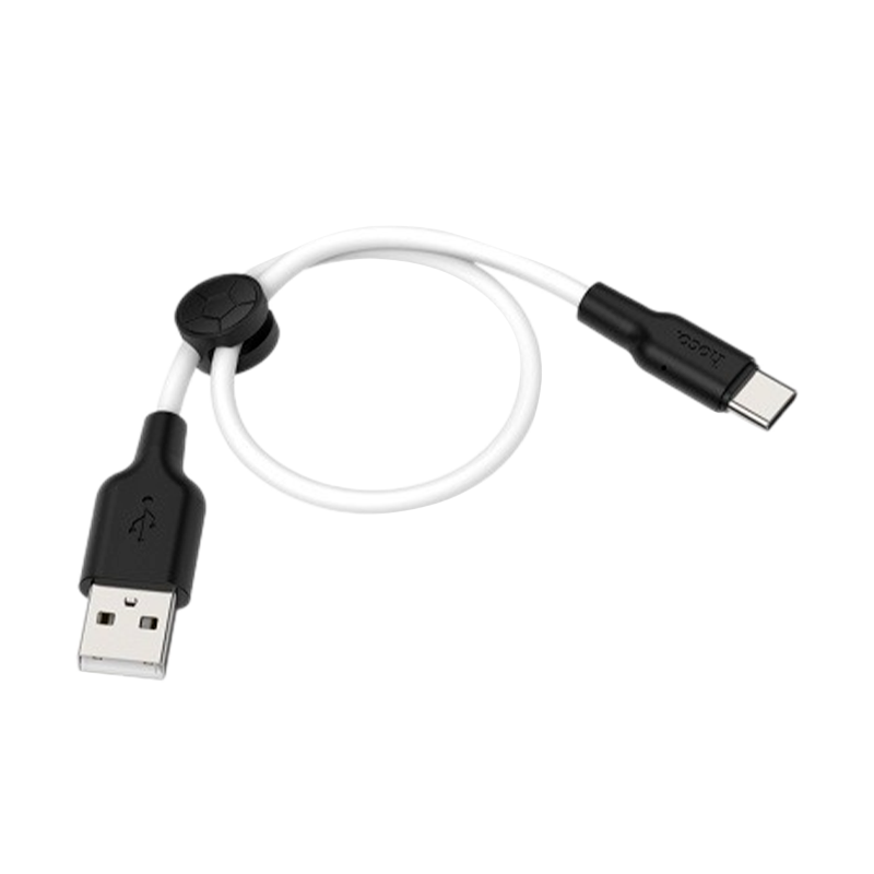 Кабель HOCO X21 Plus USB (m)-Type-C (m) 0.25м 2.4A силикон черный белый (1/30/300)