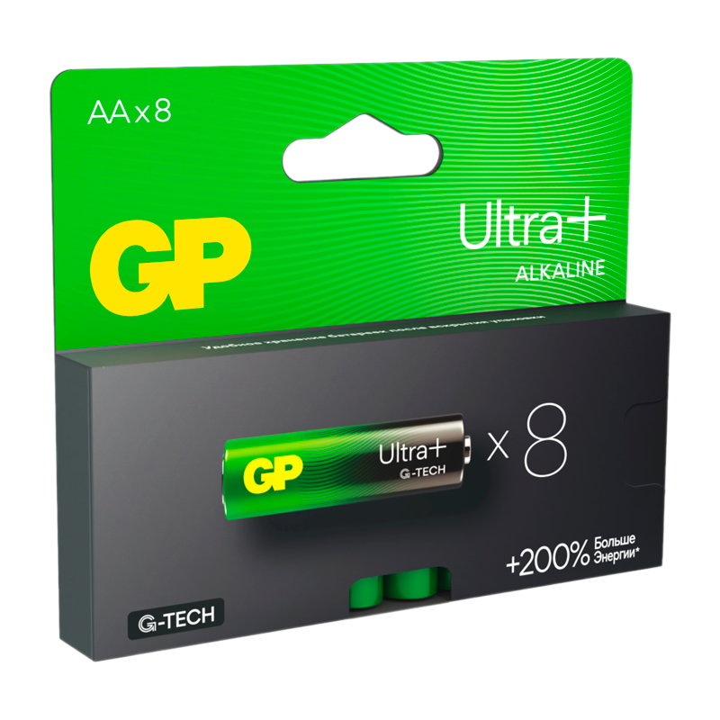 Батарейка GP ULTRA PLUS G-tech LR6 AA BL8 Alkaline 1.5V (8/96/768)