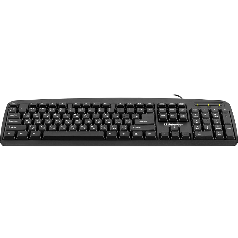 Клавиатура проводная Defender HB-910 Office классическая USB 1.5м черный (1/20)