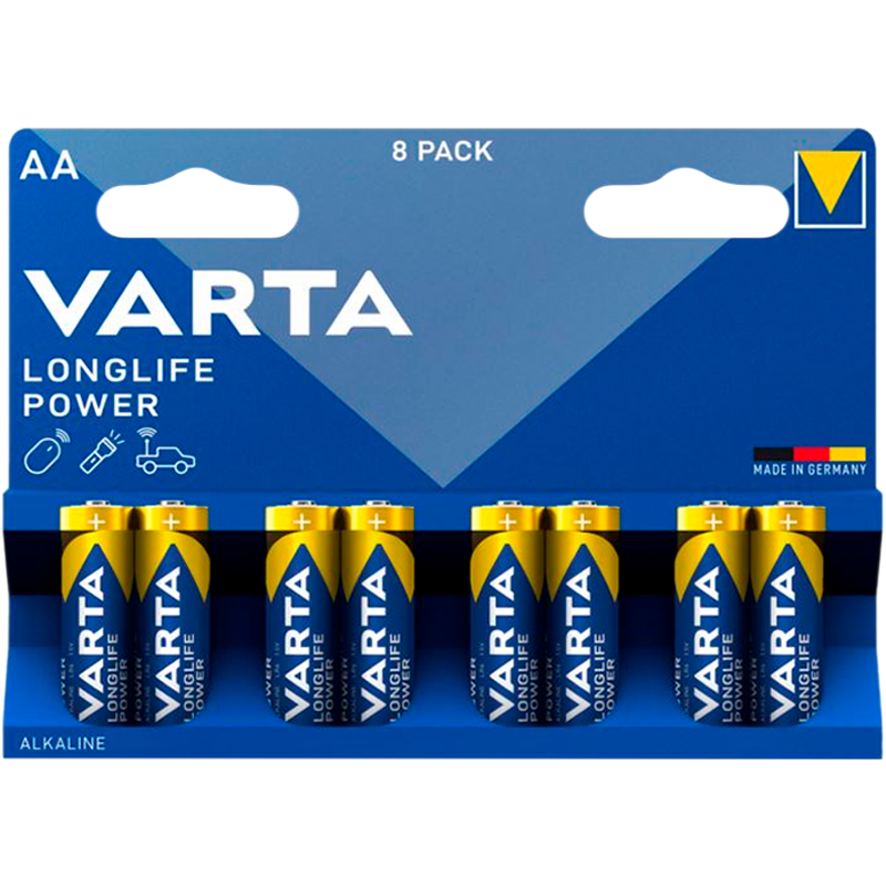 Батарейка Varta LONGLIFE POWER (HIGH ENERGY) LR6 AA BL8 Alkaline 1.5V (4906) (8/160)