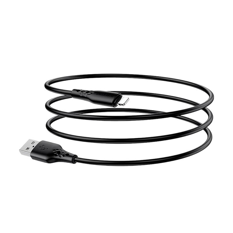 Кабель Borofone BX48 USB (m)-Lightning (m) 1.0м 2.4A ПВХ черный (1/360)