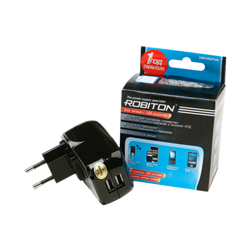 Сетевое З\У ROBITON USB1000/TWIN