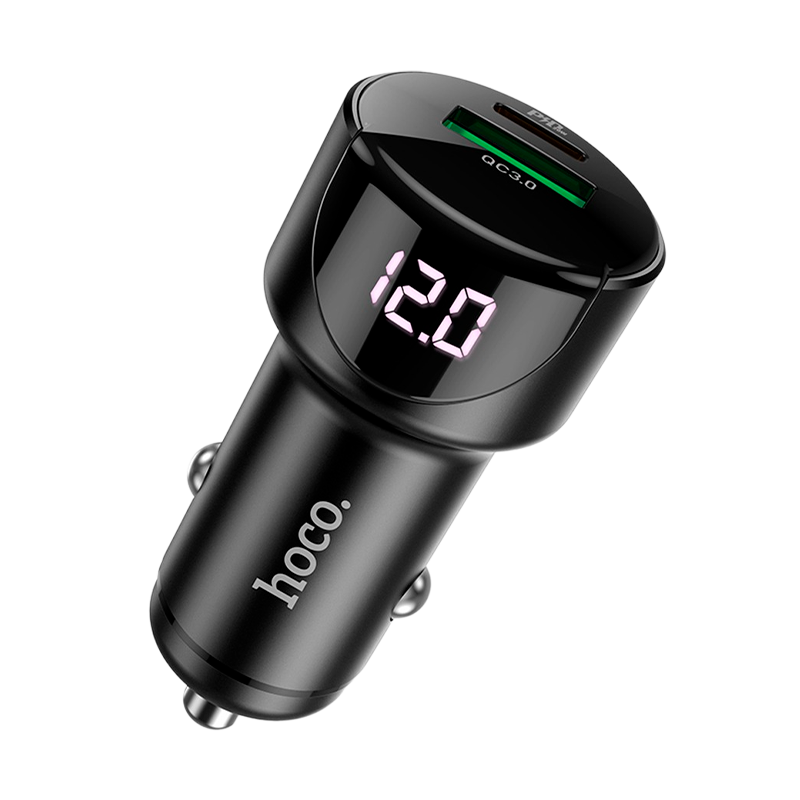 Автомобильное З/У HOCO Z42 1USB/Type-C 3.0A 20W черный (1/12/120)