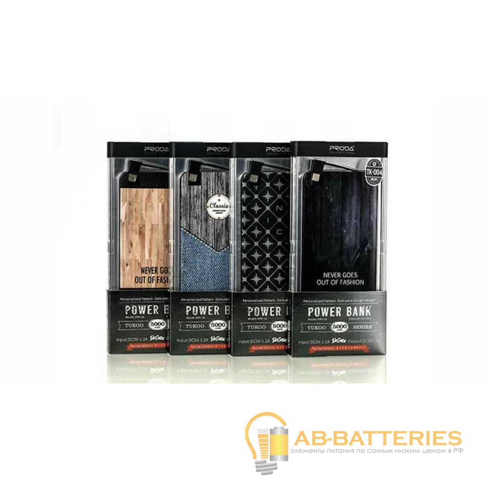 Внешний аккумулятор Proda PPP-14 Tukoo 5000mAh 1USB microUSB (m) ассорти