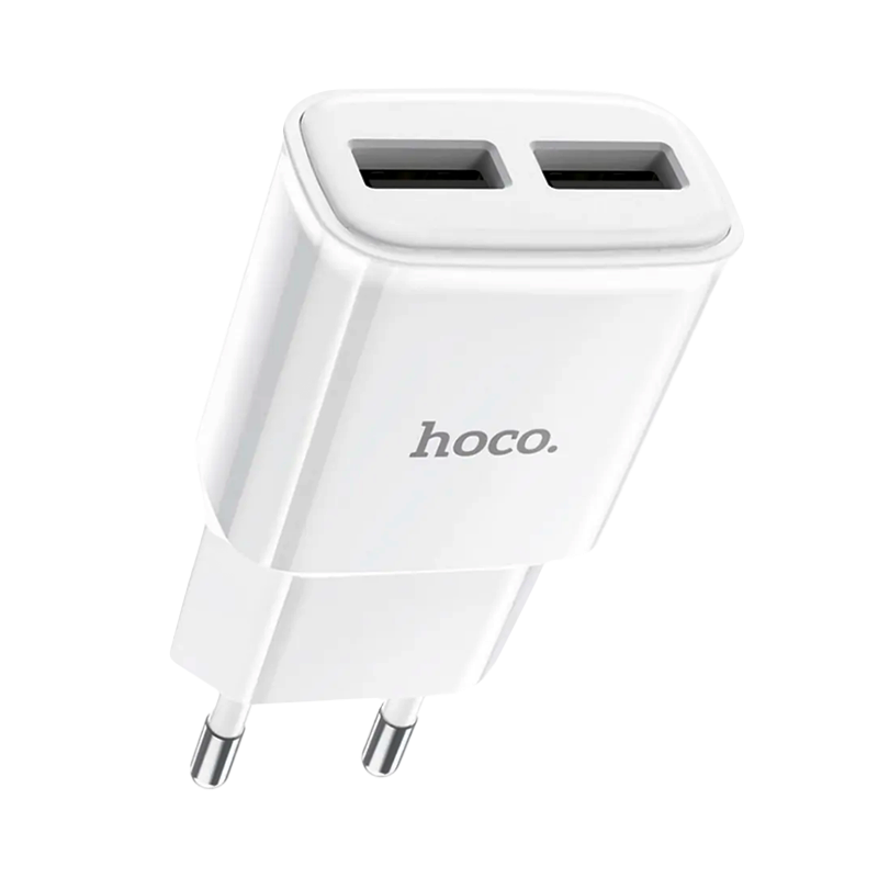 Сетевое З/У HOCO C88A 2USB 2.4A белый (1/12/120)