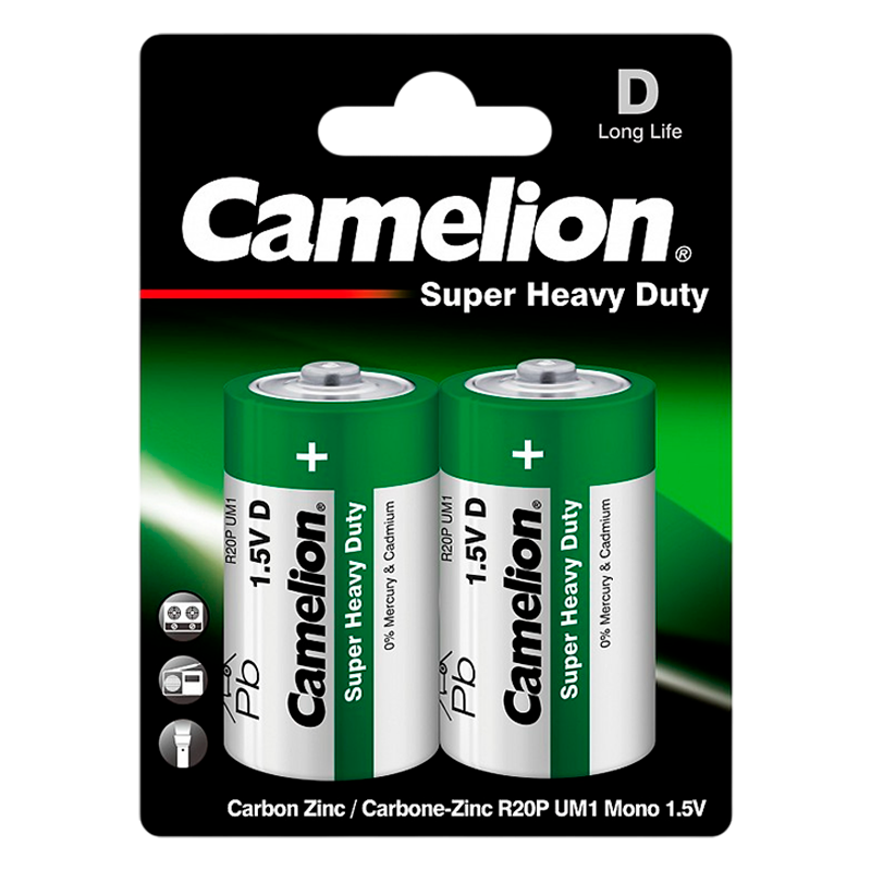 Батарейка Camelion Super R20 D BL2 1.5V (2/12/144)