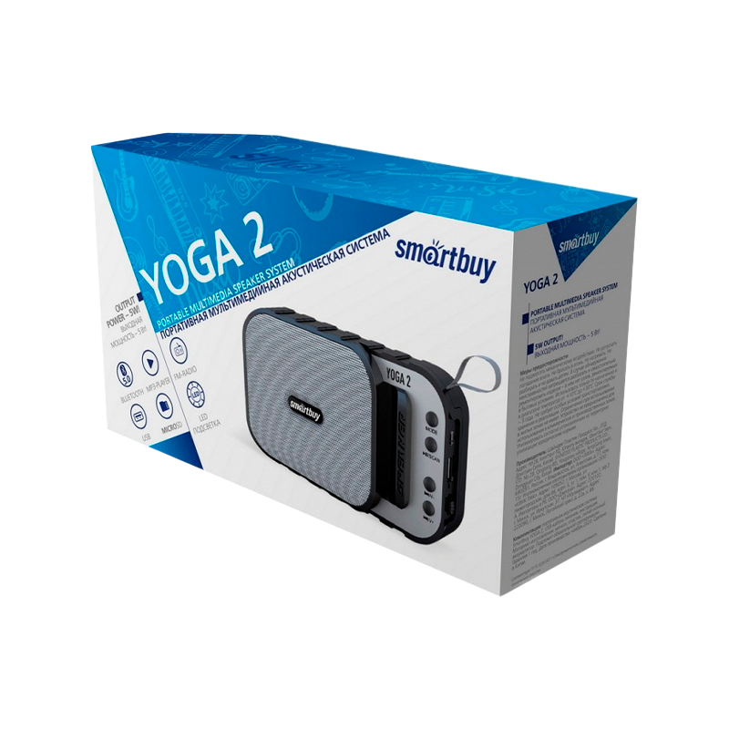 Портативная колонка Smartbuy YOGA 2 bluetooth 5.0 SD FM черный (1/100)