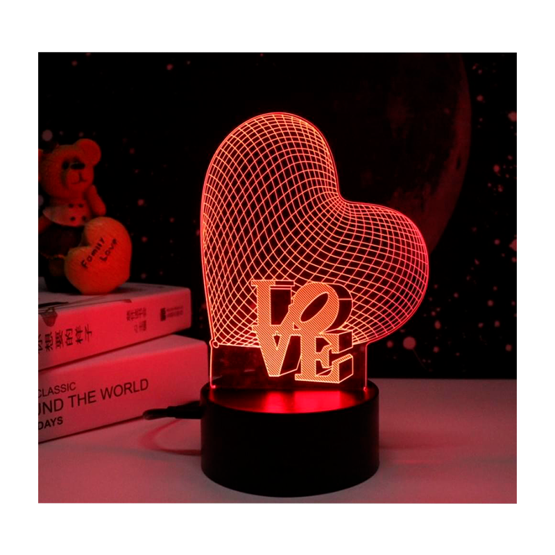 Ночник Camelion NL-400 "Сердце" 3W 220V в розетку RGB