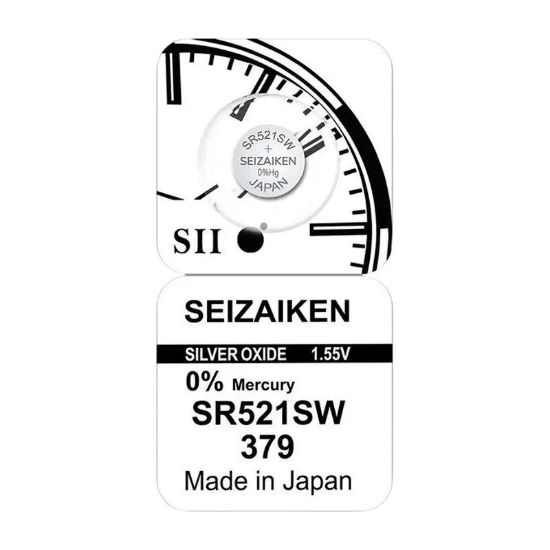 Батарейка SEIZAIKEN 379 (SR521SW) Silver Oxide 1.55V (1/10/100/1000)