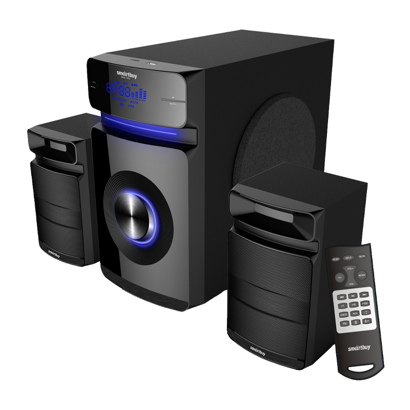 Колонки 2.1 Smartbuy MAJESTY 60W bluetooth 5.0 FM/SD Jack 3.5mm черный