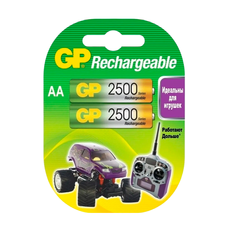 Аккумулятор бытовой GP HR6 AA BL2 NI-MH 2500mAh в пластиковой упаковке (2/20/200) R