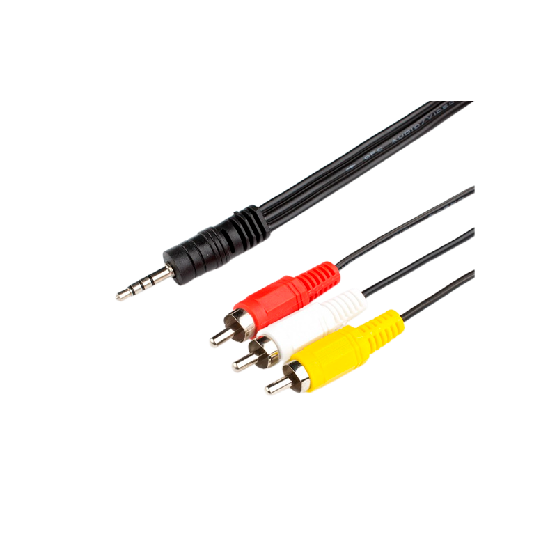 Кабель AUX Atcom Jack 3.5mm (m)-2xRCA (m) 1.5м силикон черный (1/10/200)
