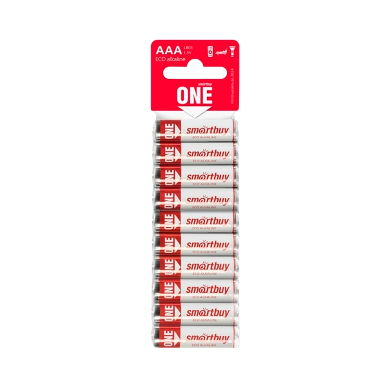 Батарейка Smartbuy ONE ECO LR03 AAA BL10 Alkaline 1.5V (10/300/600)