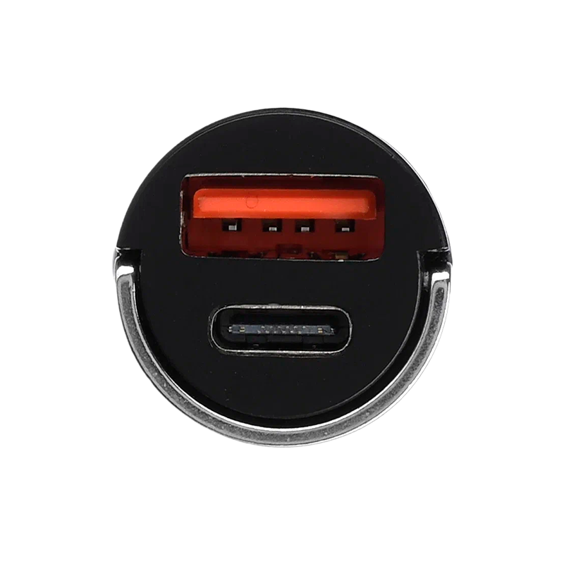 *Автомобильное З/У GoPower GPQC12 1USB+1Type-C 22.5W Mini черный (1/100)