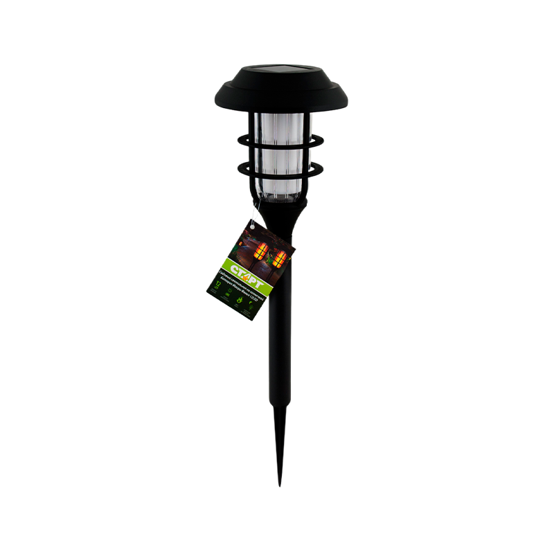 *Фонарь садовый Старт Маори Факел 2.3W 12LED от солнечной батареи IP44 датчик движения черный 
