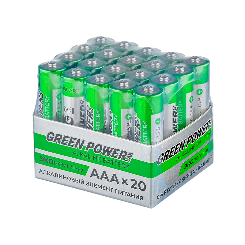 Батарейка GREEN POWERlab LR03 AAA BOX20 Alkaline 1.5V (4/20/120/720)