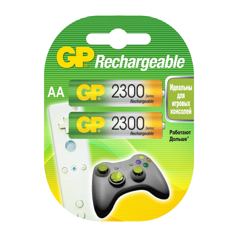 Аккумулятор бытовой GP HR6 AA BL2 NI-MH 2300mAh в пластиковой упаковке (2/20/200)