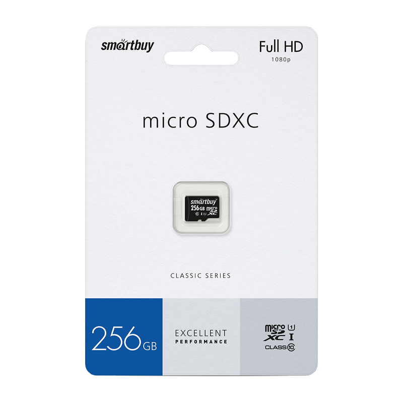 Карта памяти microSD Smartbuy 256GB Class10 UHS-I (U1) 80 МБ/сек без адаптера