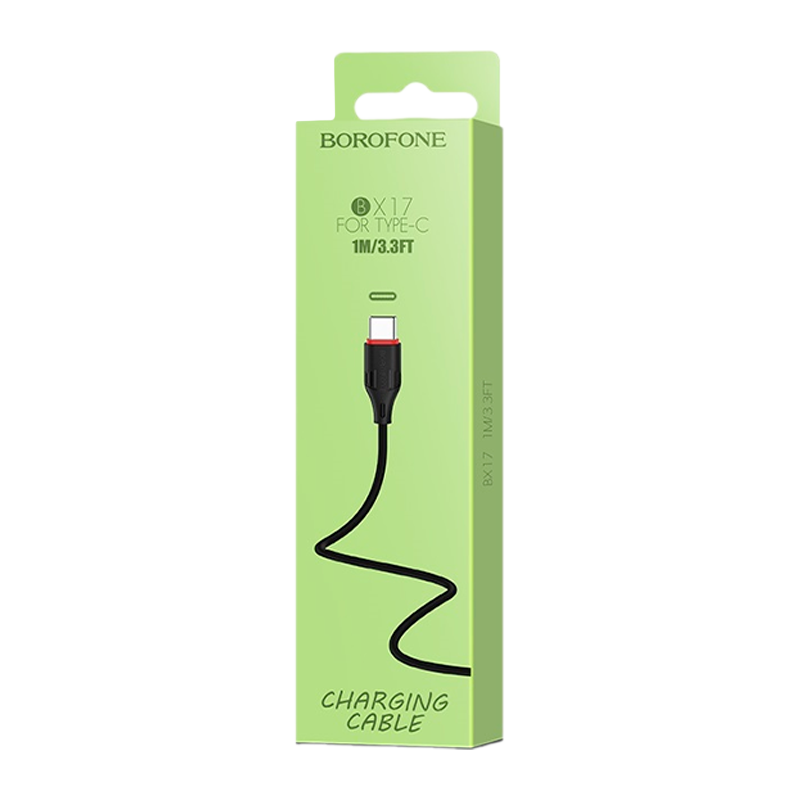Кабель Borofone BX17 USB (m)-Type-C (m) 1.0м 3.0A ПВХ черный (1/648)