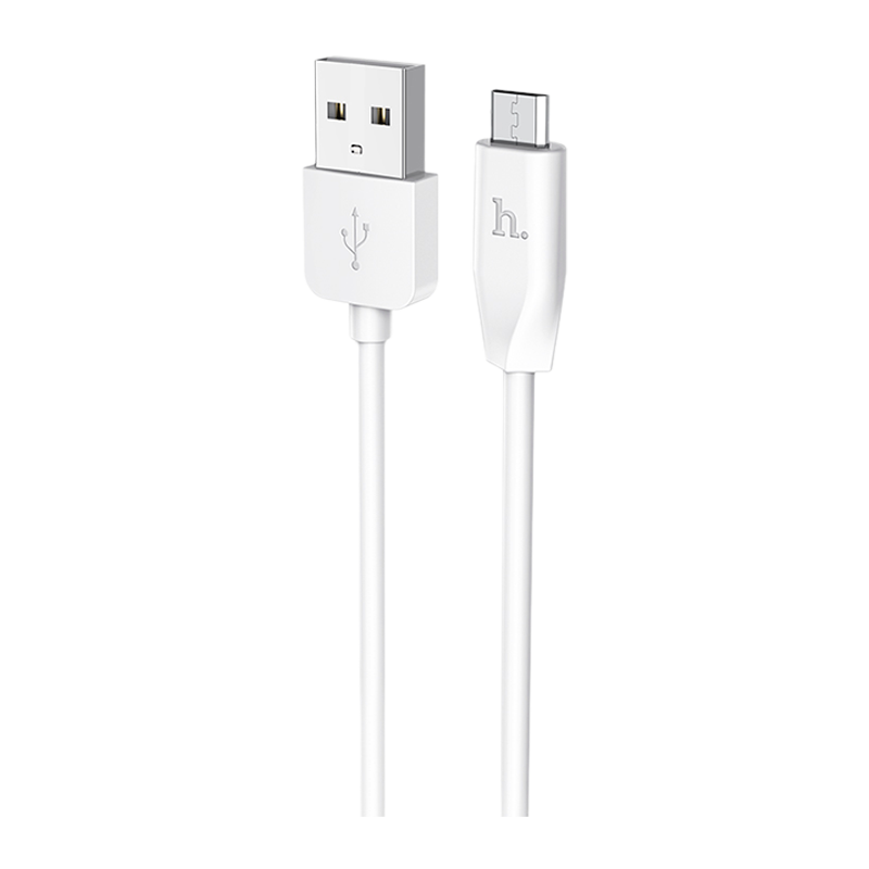 Кабель HOCO X1 USB (m)-microUSB (m) 1.0м 2.4A ПВХ белый 2шт. (1/30/300)