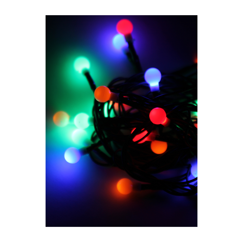 *Гирлянда Космос 30LED 4.4 - 4.5м шарики нить 8 режимов ассорти (1/100) 