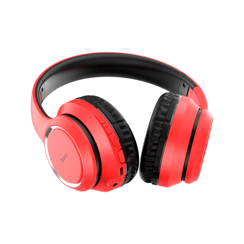 Наушники полноразмерные HOCO W28 bluetooth 5.0 с микр. microSD красный (1/30)