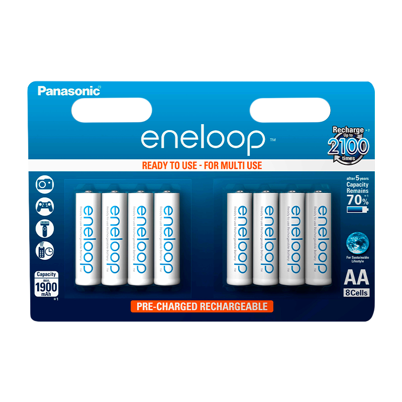Аккумулятор предзаряженный RTU Panasonic HR6 AA BL8 NI-MH eneloop 1900mAh (8/80/320)