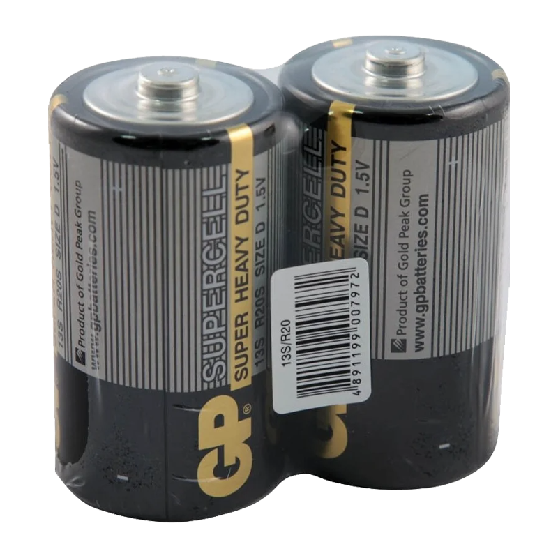 Батарейка GP Supercell R20 D Shrink 2 Heavy Duty 1.5V (2/20/200)