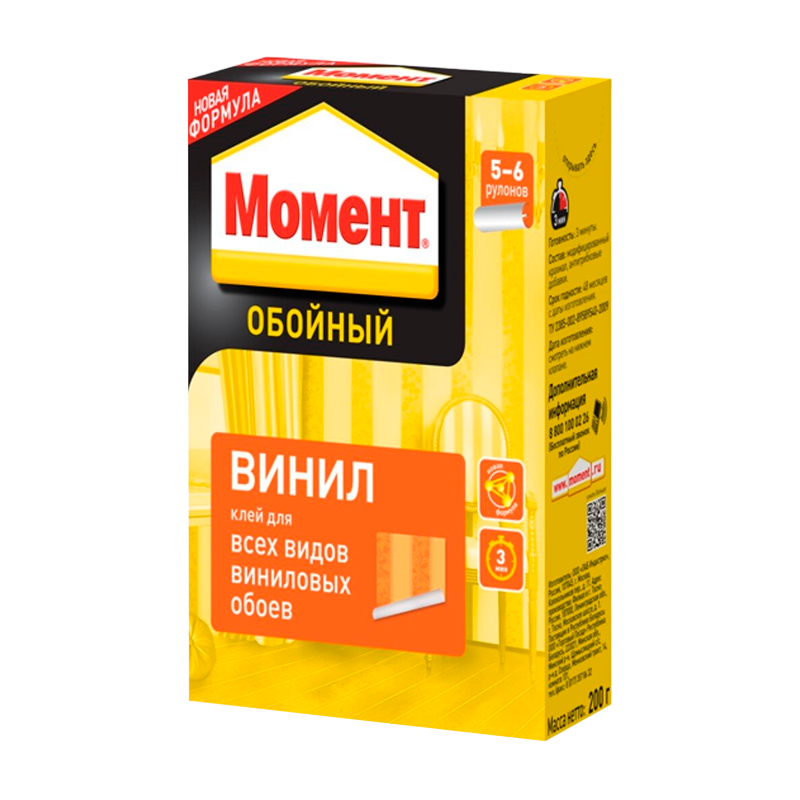 Клей Момент обойный 200г для виниловых обоев (1/25)