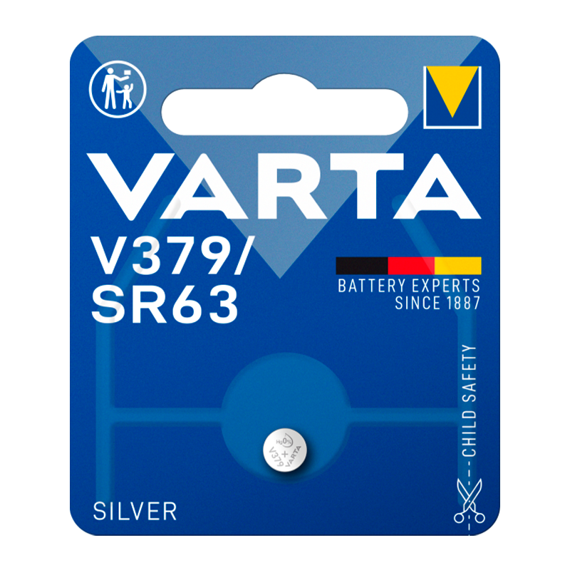 Батарейка Varta 379 (SR521SW) BL1 (на крючок) Silver Oxide 1.55V (1/10/100)