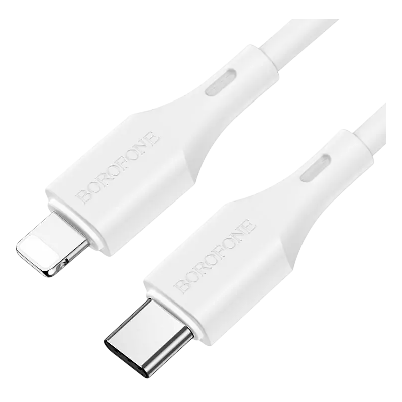 Кабель Borofone BX49 Lightning (m)-Type-C (m) 1.0м 3.0A 20W ПВХ белый (1/360)