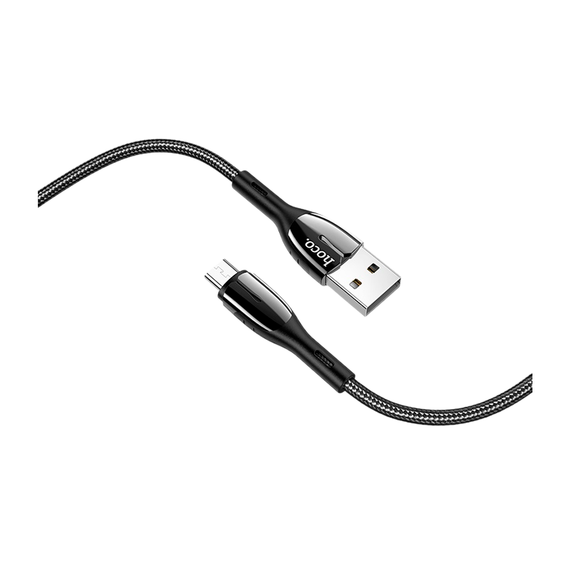Кабель HOCO U89 USB (m)-microUSB (m) 1.2м 2.4A ткань черный (1/22/220)