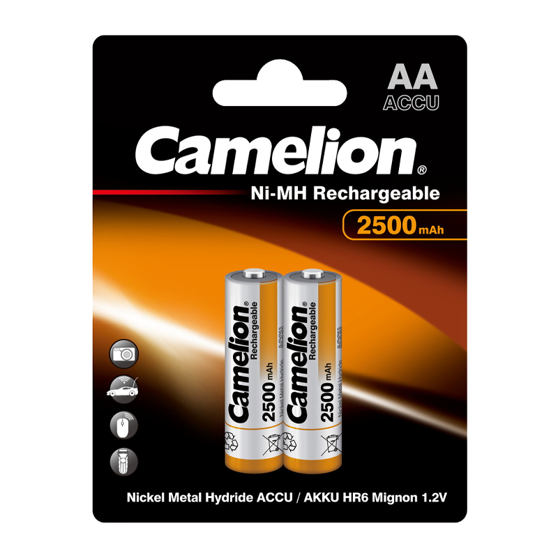 Аккумулятор бытовой Camelion HR6 AA BL2 NI-MH 2500mAh (2/24/384)