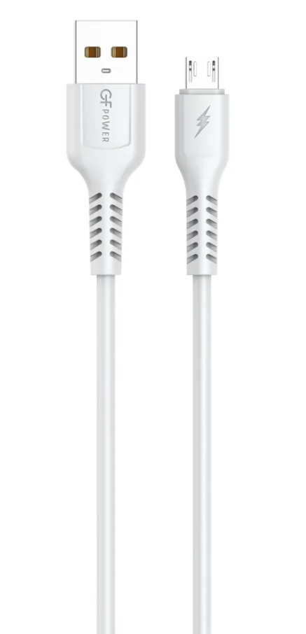 Кабель GFPower 42M USB (m)-microUSB (m) 1.0м 2.4A TPE белый (1/200/800)