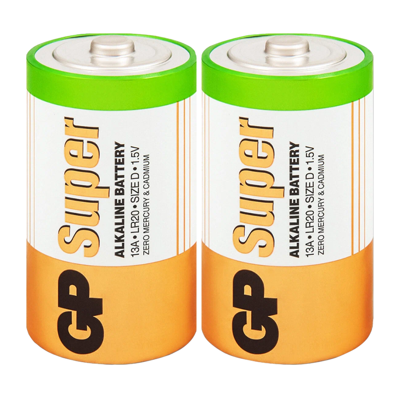 Батарейка GP Super LR20 D Shrink 2 Alkaline 1.5V (2/20/120) R