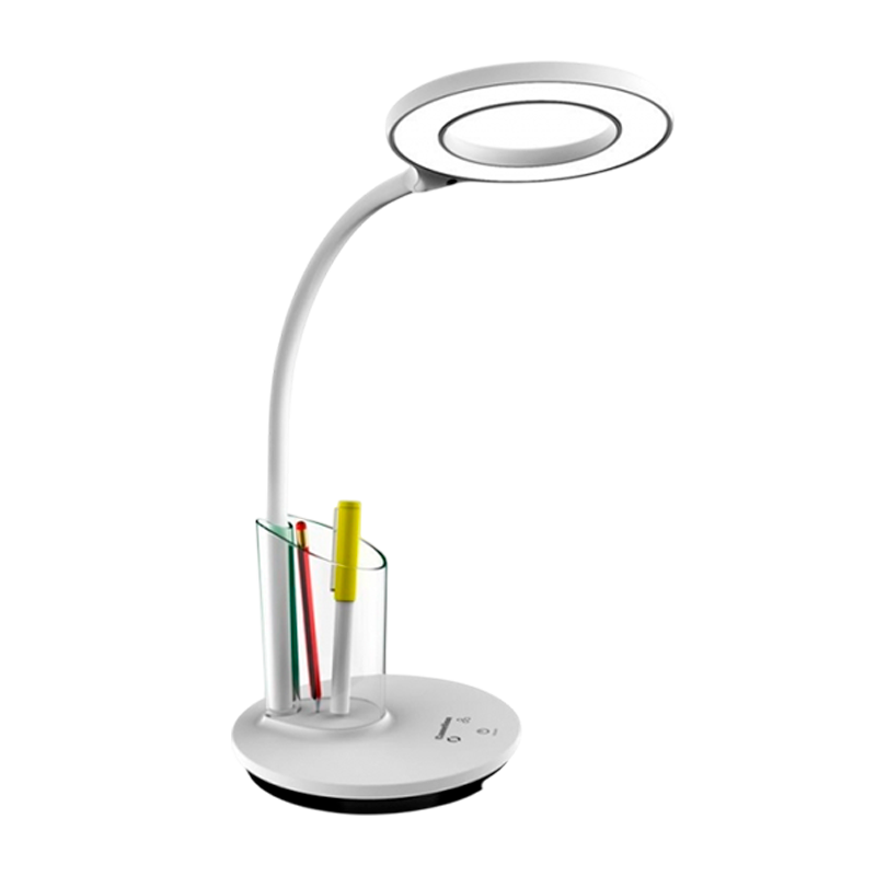 Светильник настольный Camelion KD-826 8W 230V 1LED на основании сенс. белый (1/8)